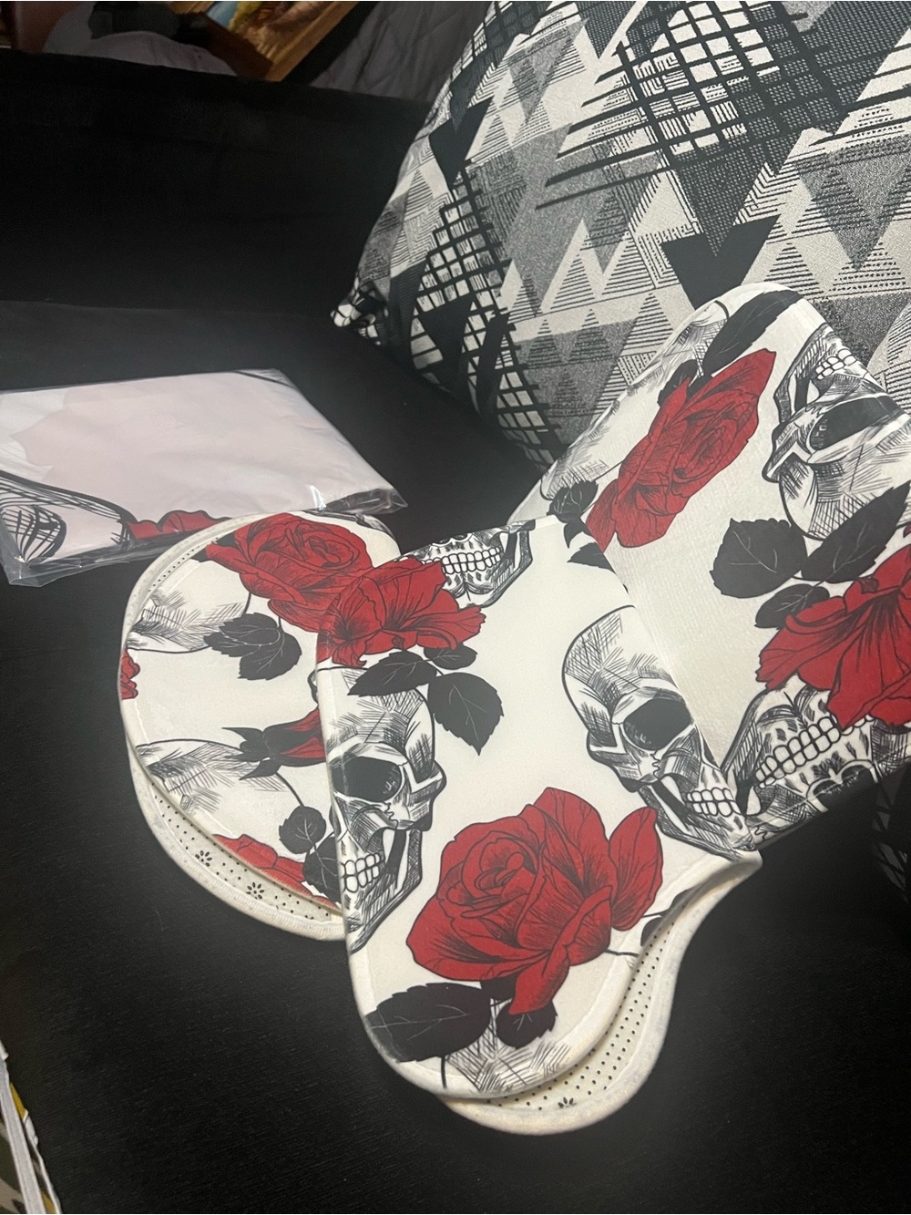 White Floral Skull Sleep Mask - Women Intimates & Sleepwear